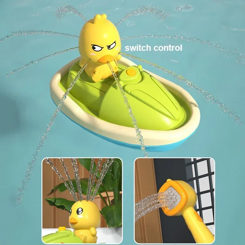 Cute Duck Electric Water Spray Bathroom Bathing Kid Bath Toys Kids Bath And Shower Bathtubs Interactive Boy girl Gifts