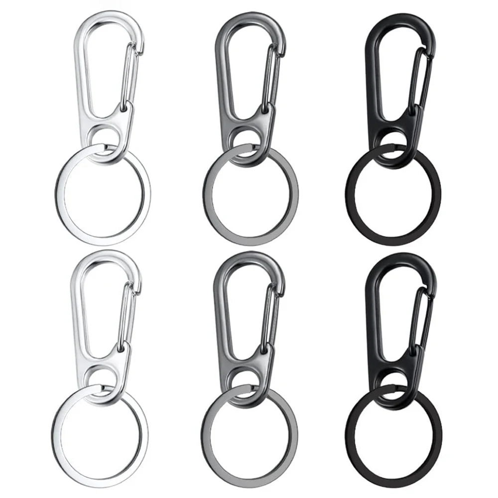 4/10pcs Key Chain Zinc Alloy Steel Gourd Buckle Carabiner Keychain Waist Belt Clip Keyring Anti-lost Ring Buckle Car Decor Gifts