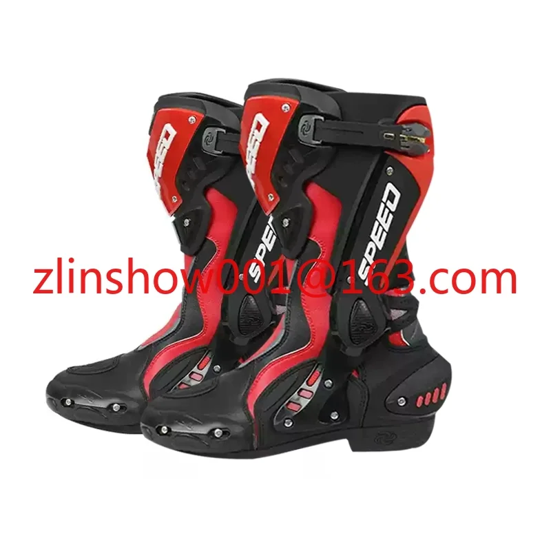 PRO-BIKER Motorcycle Boots Men Women Riding Mid-Calf Ankle Protective Shoes Motorbike Rider Boots Racing Long Boot