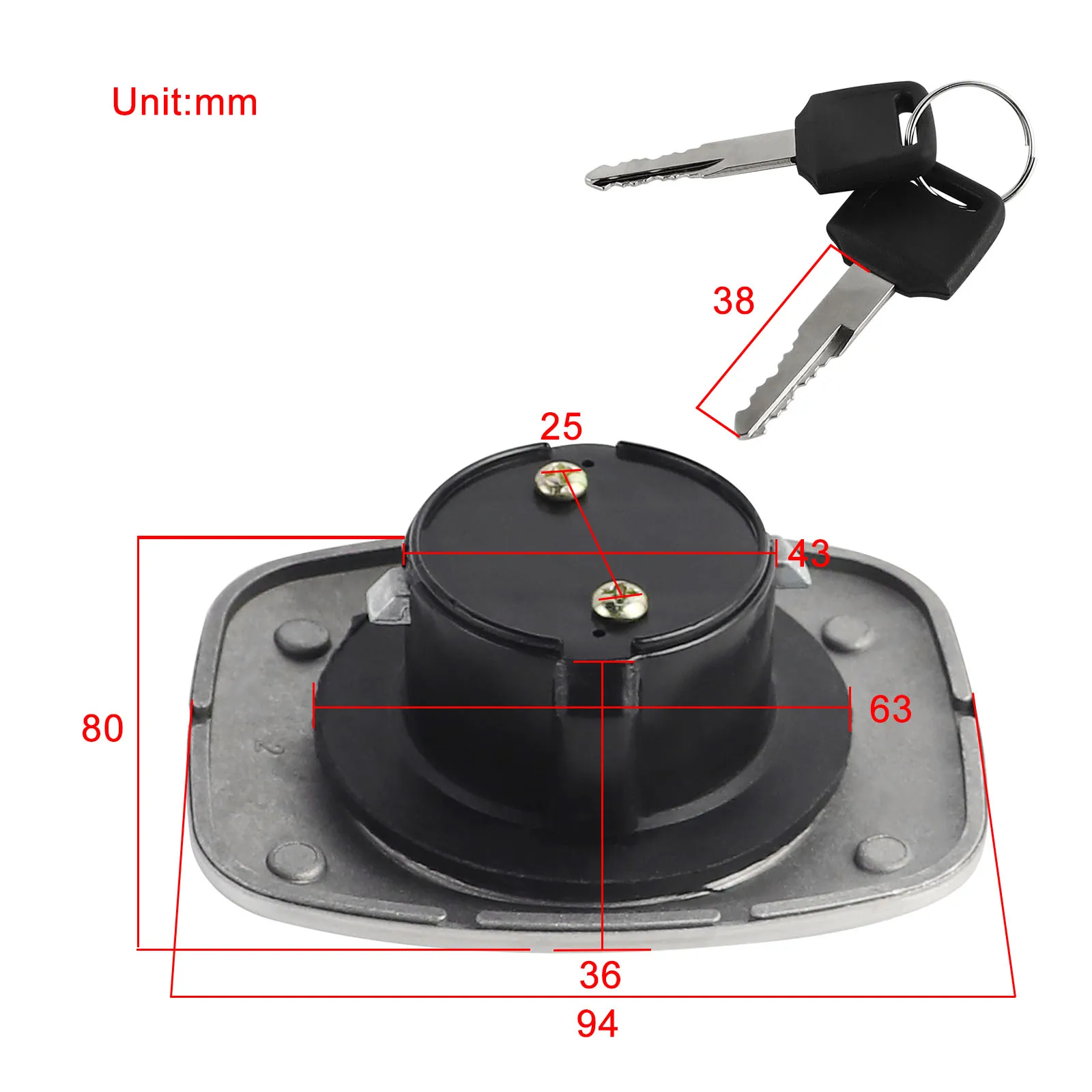 Tapa de tanque de combustible con llaves, tapas de bloqueo de gasolina, cerraduras para Suzuki GS 300 450 550 650 750 850 G L T GR650 GS1000 GS1100G