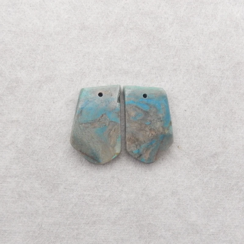 Серьги-самородги AAA+ с хризоколлами, бусины 21x13x3 мм, 4 г, изделия ручной работы из натурального камня, полированные принадлежности для изготовления ювелирных изделий