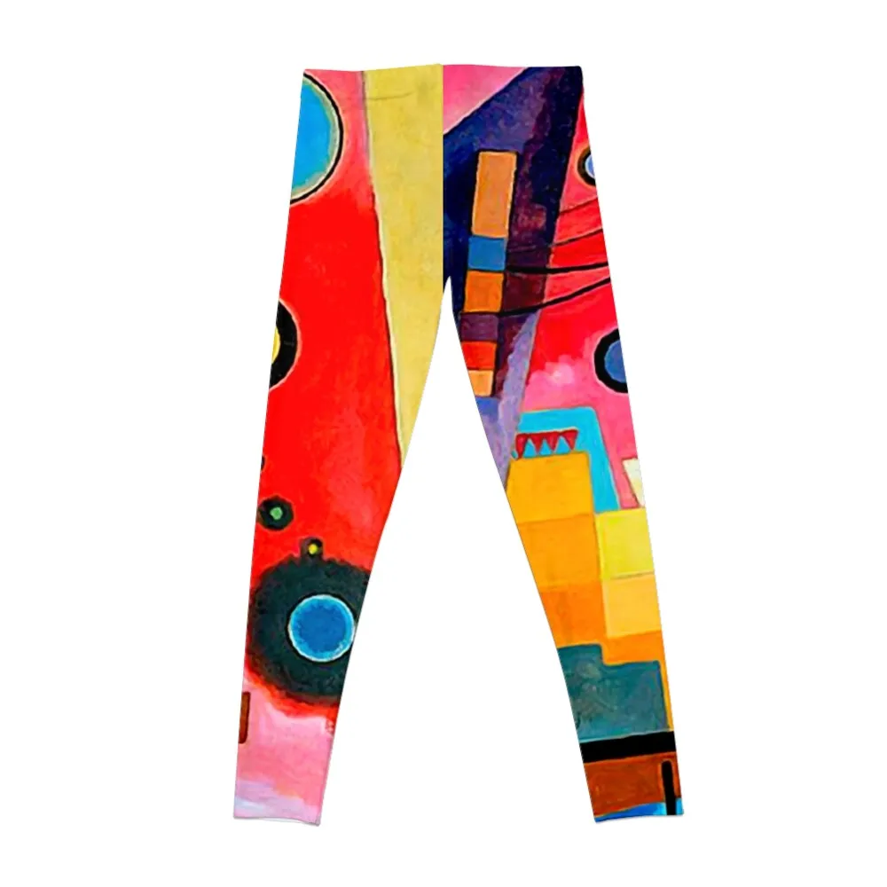 Kandinsky - Heavy Red Leggings sportswear gym gym sportswear woman gym's sportswear Womens Leggings