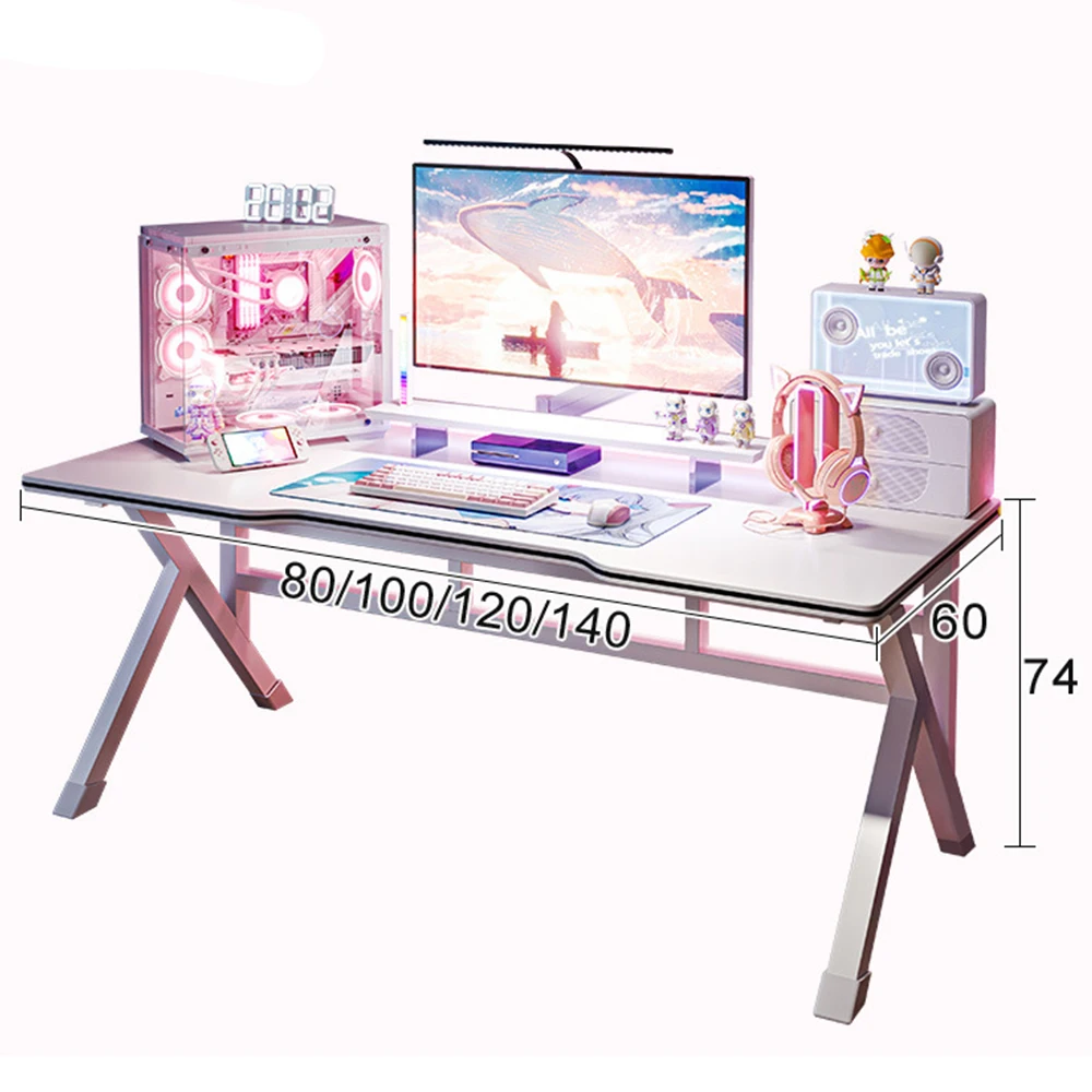 Simple Computer Desk Home Study Office Desk Bedroom Living Room Double Thread Hole Design Game Table Furniture Easy Installation