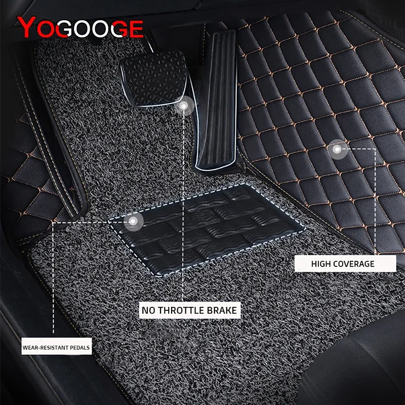 YOGOOGE Custom Car Floor Mats For Toyota Fortuner Auto Carpets Foot Coche Accessorie