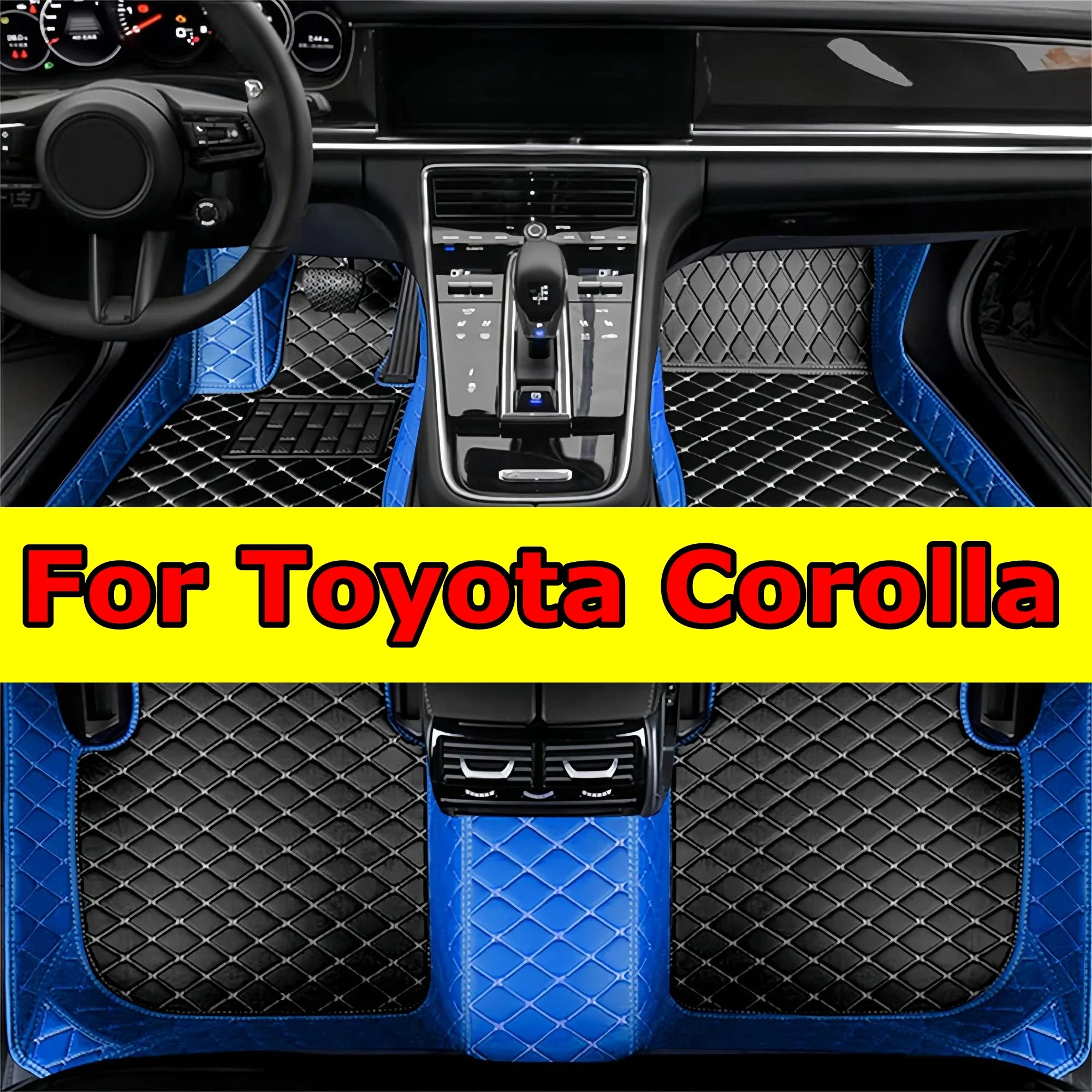 

Thickening Car Floor Mats for Toyota Corolla 2014 2015 2016 2017 2018 Hybrid Full Coverage Luxury Leather Floor Liners All Wate