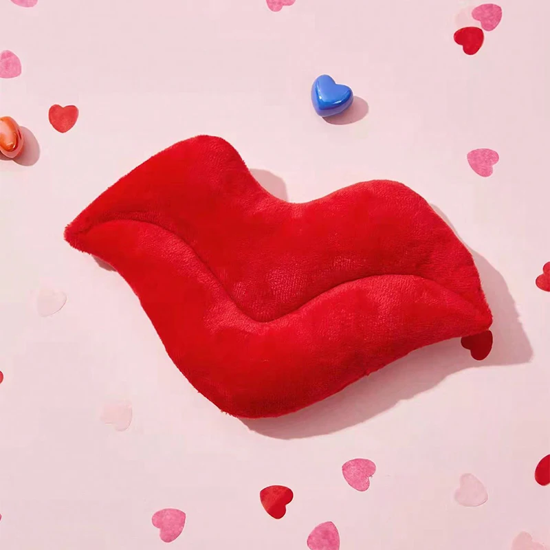 1 Rote Lippen Plüsch-Spielzeug für Haustiere, Interaktives Spielzeug, Hochzeits-, Valentinstags- und Partygeschenke
