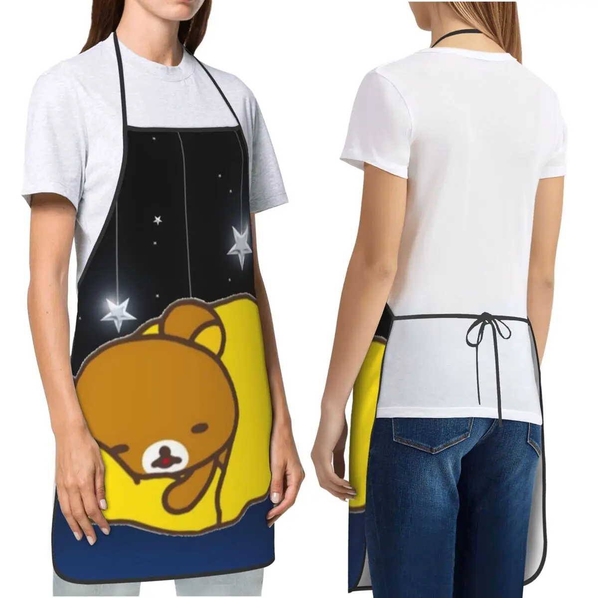 

Фартуки Rilakkuma Sakura, шеф-повар, кулинария, кухня, нагрудник без рукавов, кухонный сарафан для уборки для женщин и мужчин, садоводство