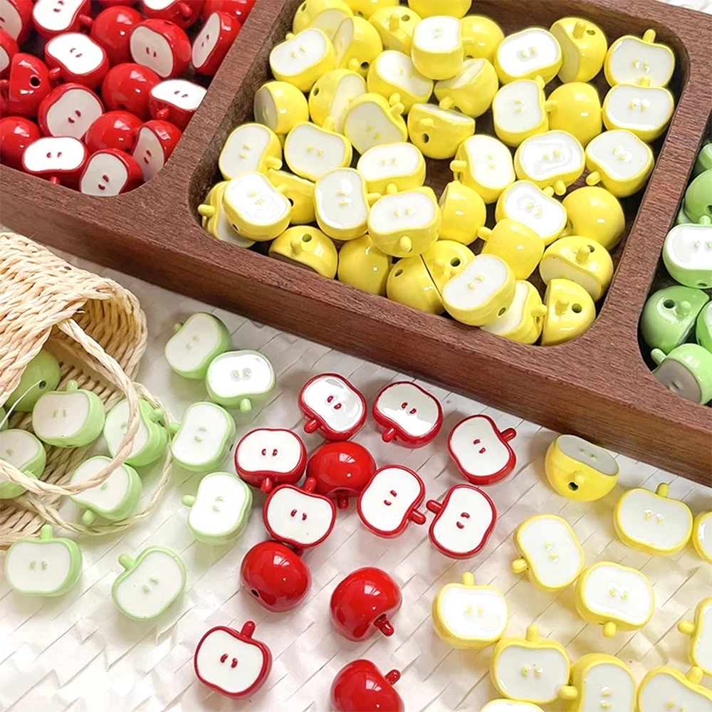 

7 шт., трехмерные бусины из сплава масла, имитация яблочных бусин, сделай сам, модные ювелирные изделия, ожерелье, браслет, аксессуары