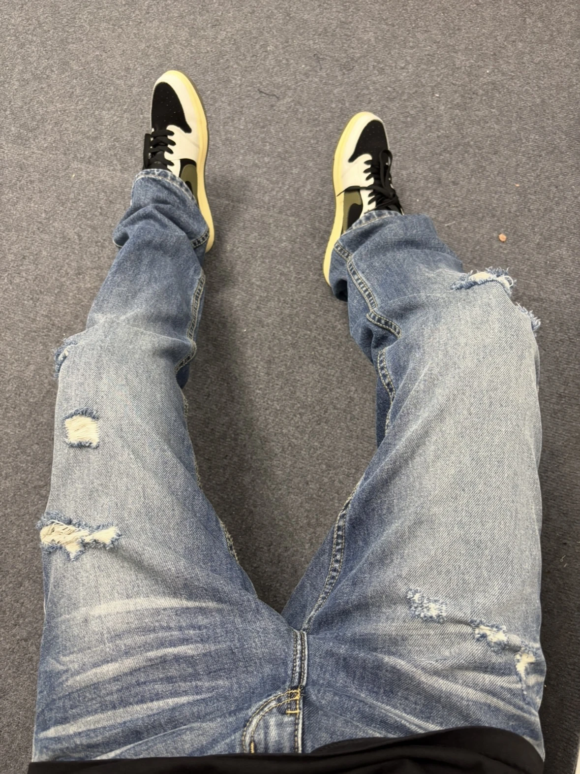 

Retro American Streetwear Men's Jeans Casual Straight Leg Torn Denim Pants Summer Faion Brand CHIGGALAB mid Waist Long Pants