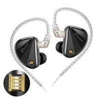 KZ Decet Wired Headphones In Ear HiFi 10-Driver Array Dynamic Monitor Earphones Adjustable Earbuds IEM Wired Gaming Earphones