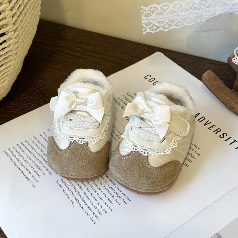 Winter Toddler Shoes for Girls Boys Fleece Lined Soft Sole Infant First Walkers Warm Booties Unisex Non Slip 0-2 Years​