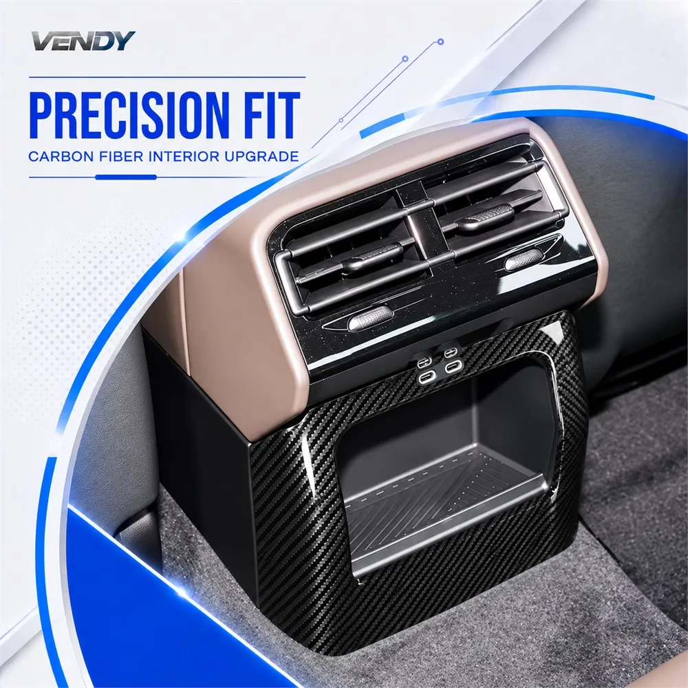 Real Carbon Fiber For BMW 5 Series G60 2024-2025 Rear Air Vent Mask Cover Trim Modified Parts Accessories