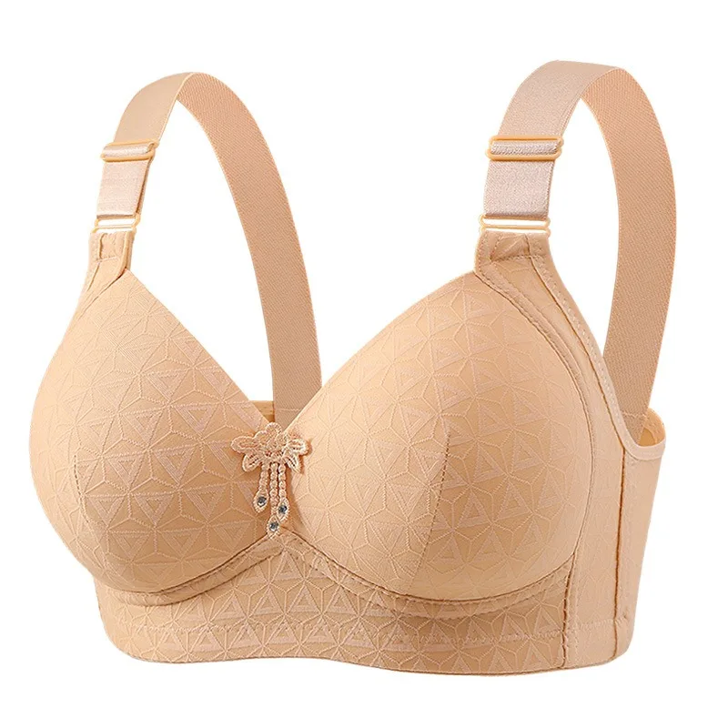 Verstellbare Träger, Damen-BH mit vierreihigem Verschluss, Plus-Size-Mädchen-BH, atmungsaktiver Push-Up-BH für Mütter, Damen-BH für den Alltag, dünne Cups