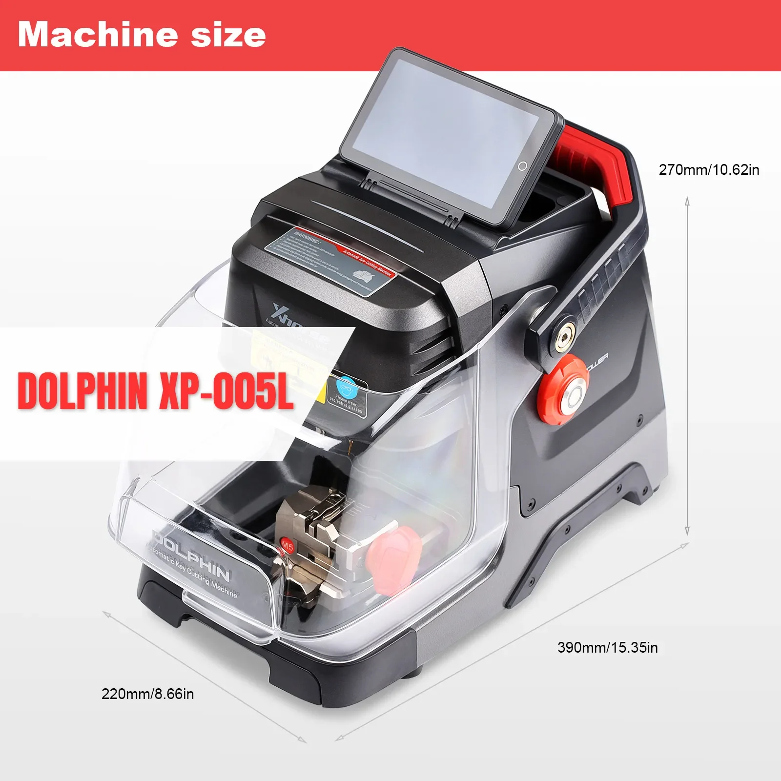 Xhorse Dolphin II XP-005L XP005L Automatic Portable Key Cutting Machine with Adjustable Screen and Built-in Battery