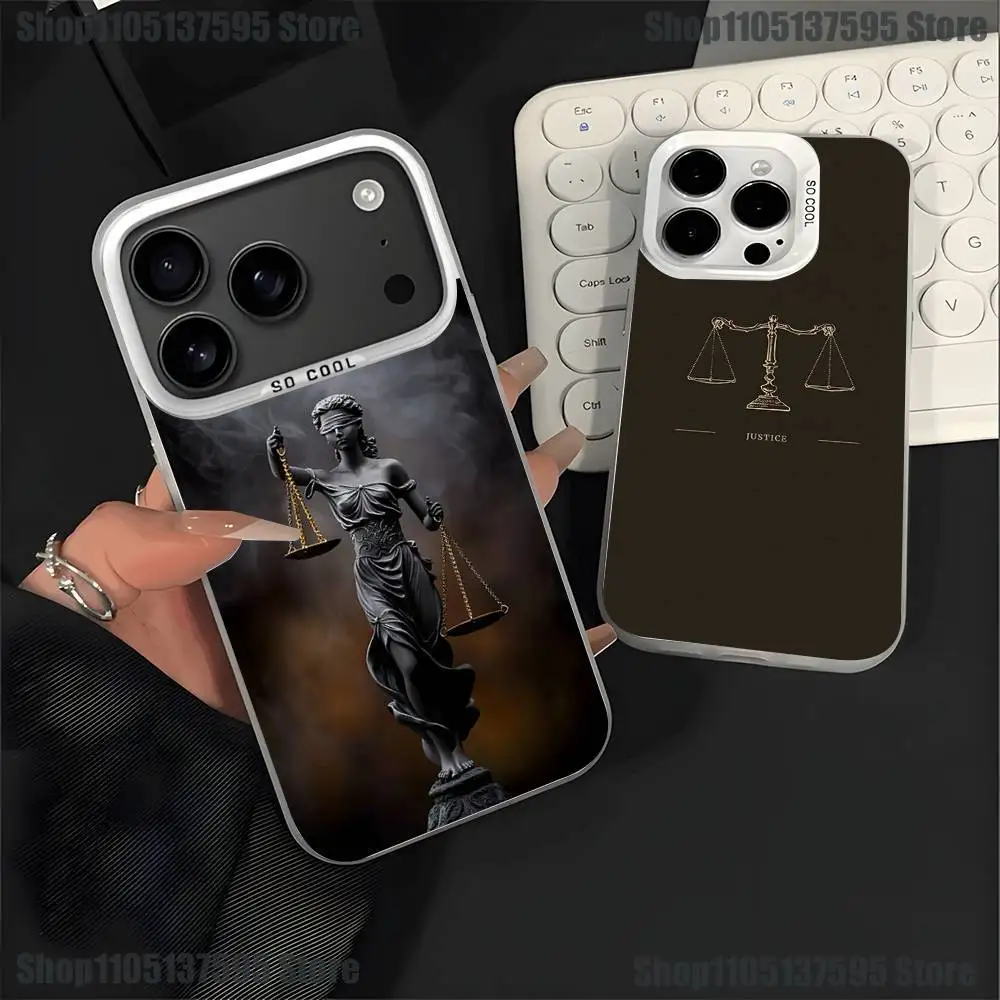 Law Judge Justice Lawyer Phone Case For iPhone 17,16,15,14,13,12,11,Pro,XS,Max,Plus,Mini,SE4,E White Matte Shockproof Cover