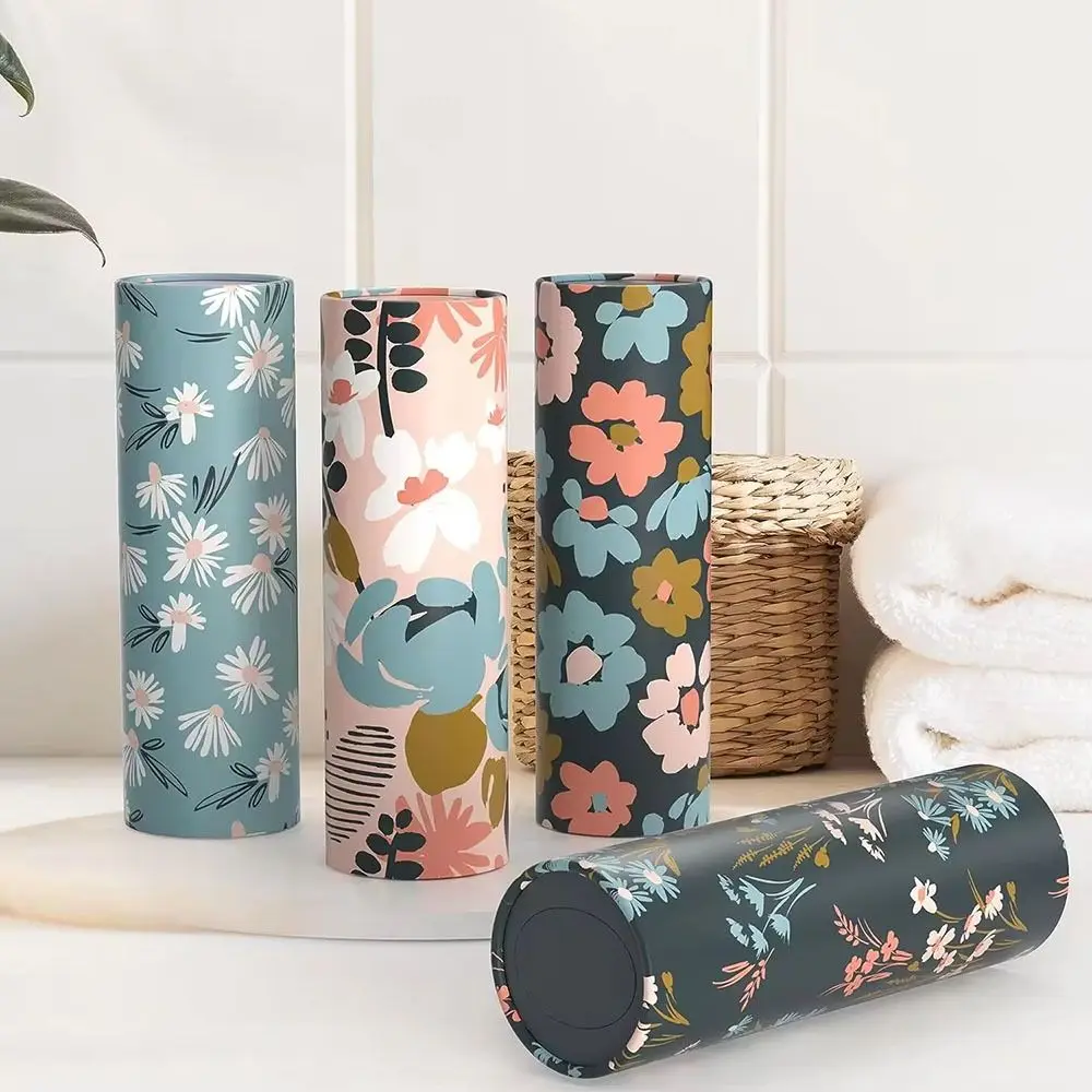 1Pcs New 3 Layers Car Home Tissues Holder with Flower Paper Cylinder Paper Cup Holder Facial Tissue Container Car Interior