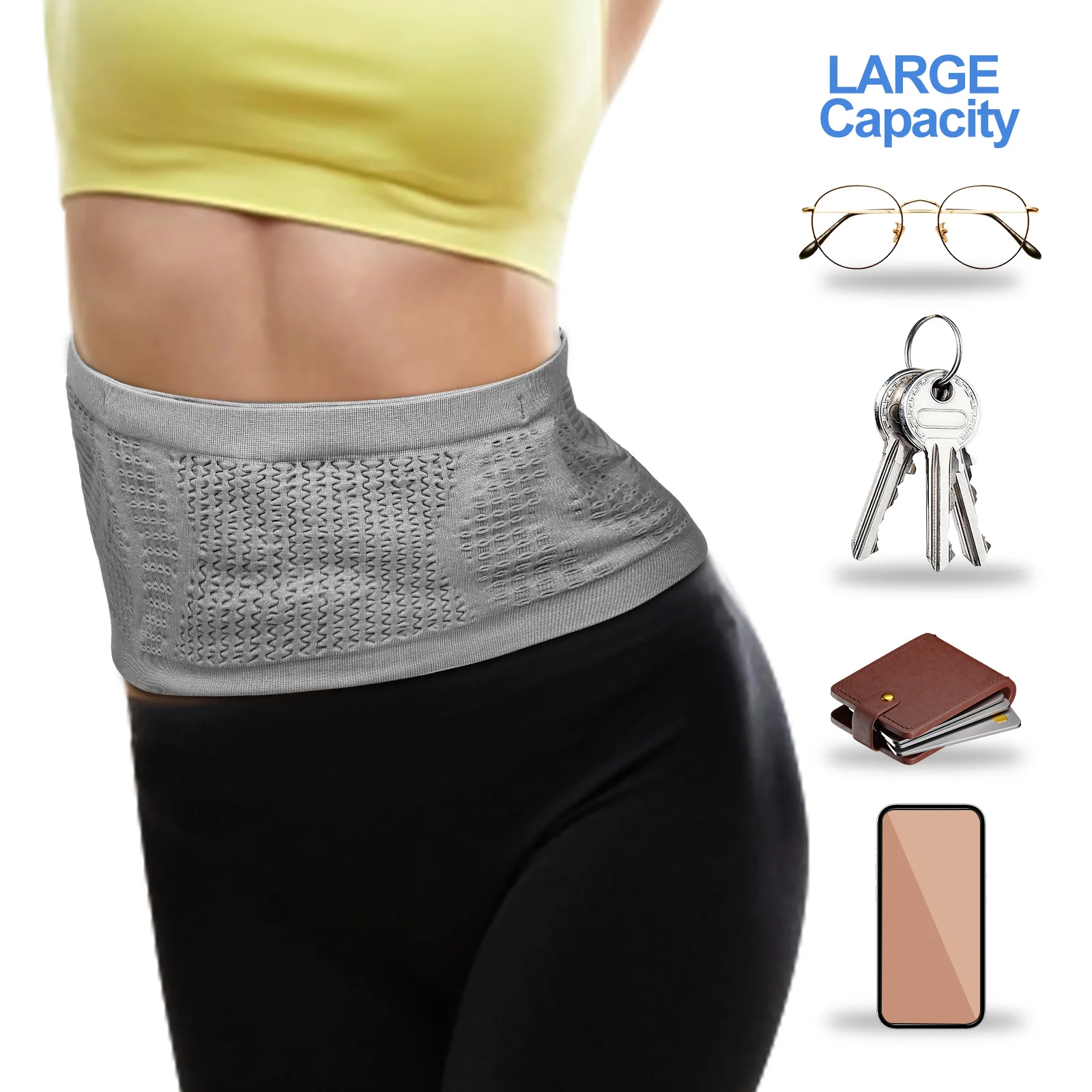 Running Waist Pack Large Capacity Sports Waist Bag For Phone Wallet Keys Lightweight Breathable Adjustable Fitness Belt For