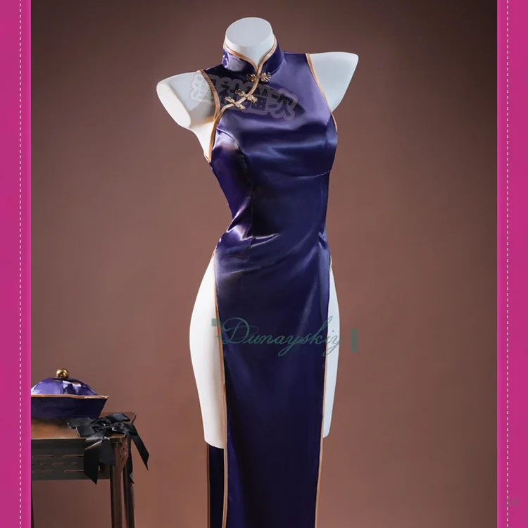 

Sexy Outfit Rabbit Hole Little Zombie Miko Black High-slit Cheongsam Cosplay disfraz Accessories For Halloween Carnival Party