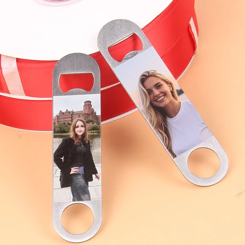 1 Piece Personalized Bottle Opener Customized Home Decoration Front And Back Custom Pictures Printable Personalized Gift
