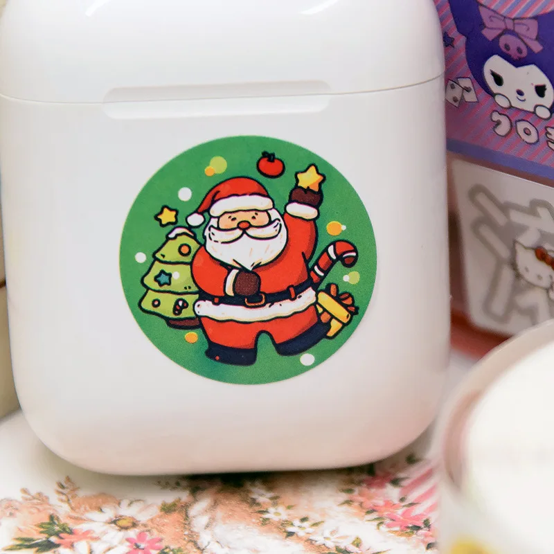 500pcs/Roll Christmas Festival Holiday Santa Claus Cute Sealing Sticker DIY PVC Laptop Decals Decoration Stiker Reward Gift Toys