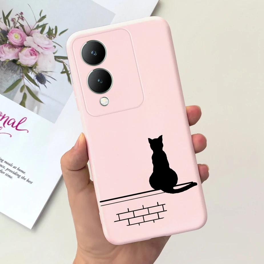 حافظة هاتف من السيليكون الناعم للصدمات ، غطاء برسومات كرتونية لطيفة ، Vivo Y17s 4G ، مصد للصدمات
