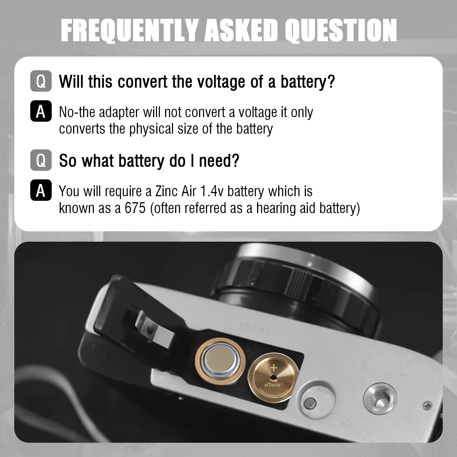 eTone 2Pcs PX625 MR9 Battery Converter Adapter for Olympus 35 Canon EF TX Camera 120 135 Film Camera Accessories