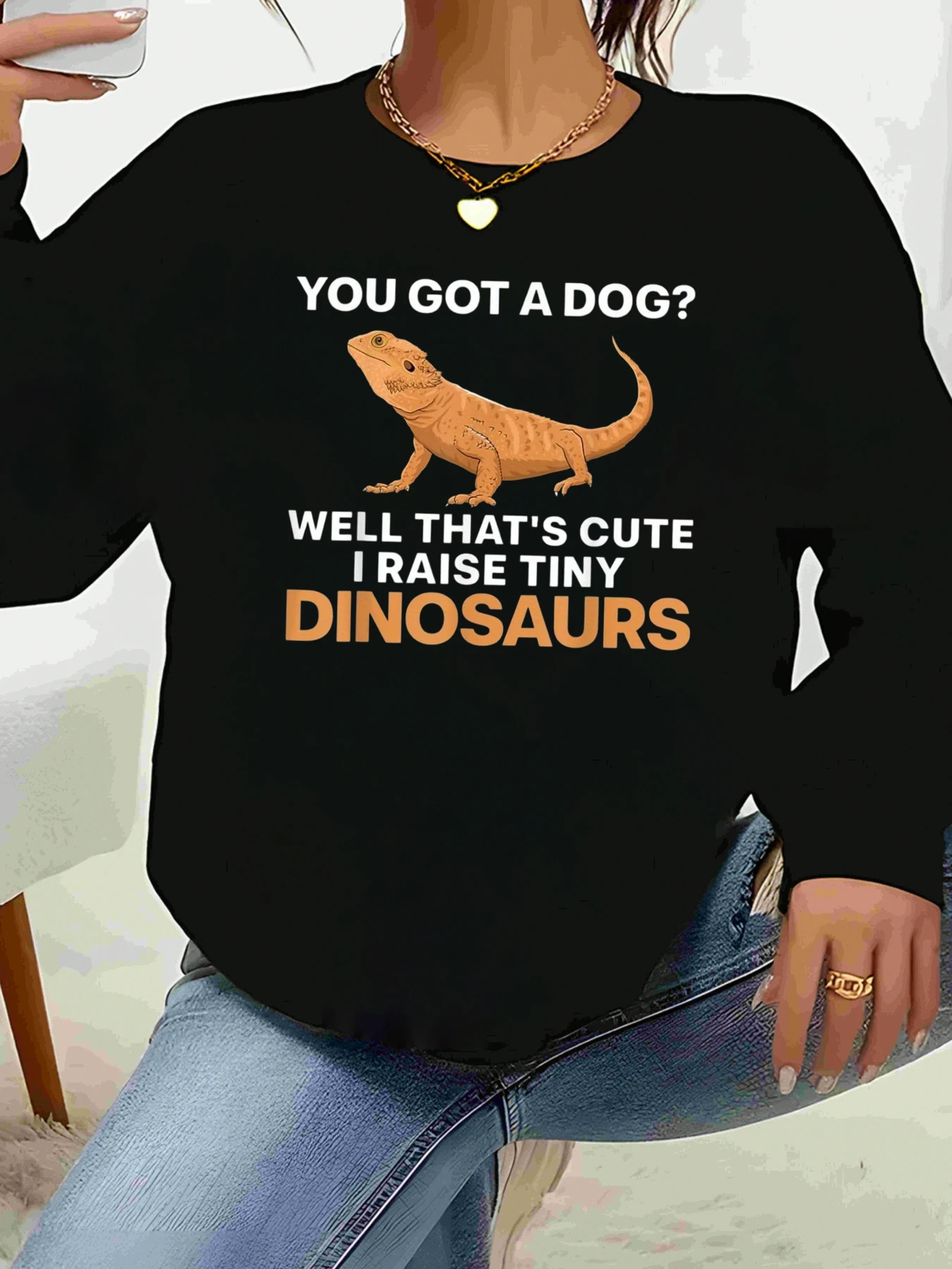 

Футболка с длинными рукавами и принтом динозавра, повседневная одежда для любителей домашних животных на Хэллоуин, женский топ