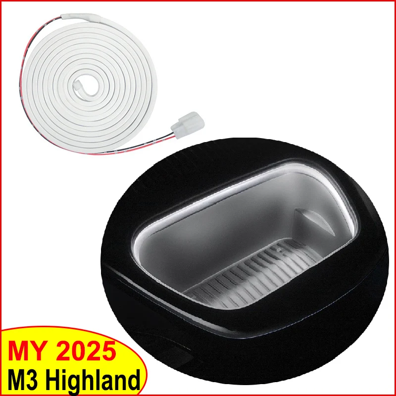 

For Tesla Model Y Juniper 2025 Launch Model 3+ Highland Front Trunk LED Ambient Light Flexible Silicone Strip Decorative Lamp