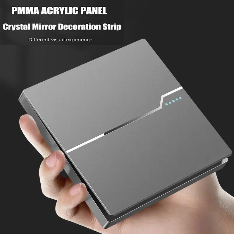 50PCS Standar UK/EU 10A 1 Gang Single Pole Double Pole Soket Panel PC Lampu Dinding Tombol Tekan Kaca 250v Kompatibel WIFI Untuk Rumah