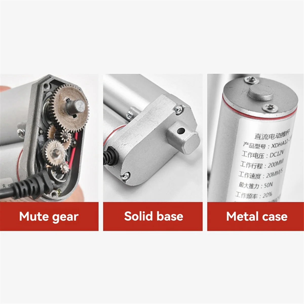 Elektryczny popychacz N18R DC 50MM, 24 V, 0,02 W, moment obrotowy 36 4000 obr./min. Teleskopowy pręt wyciszający Smart Home.