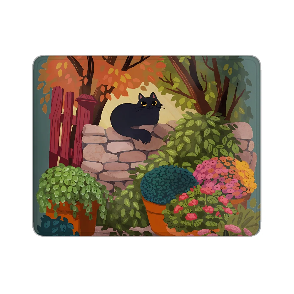 Mousepad Cat in the Garden Desk Accessory Keyboard Pad Computer Accessories Pc Gamer Girl Gaming Laptop Game Mats Company Mouse