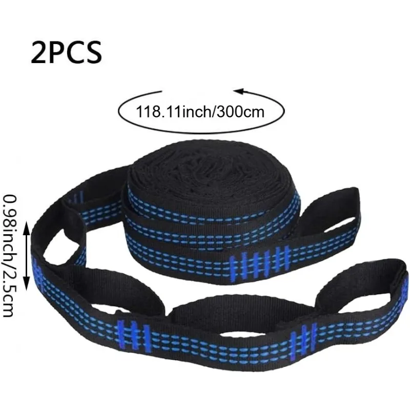 2pcs/set Hammock Straps High Load-Bearing Hammock Tree Straps Set Universal Outdoor Camping Hammock Straps Accessories