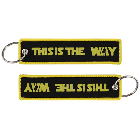 KKZ906 이것은 드라이버 남자를위한 오토바이 키 체인입니다 선물 자동차 키 태그 자수 Mandalorian Keyring Fashion Trinket