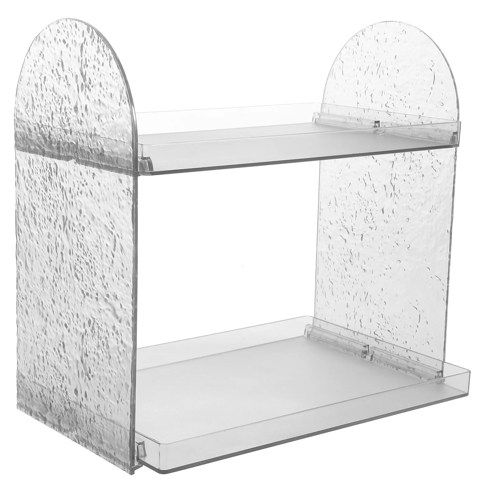 

Translucent Gray Ice Pattern Storage Rack 2 Layer Makeup ganizer Skincare Holder Display Vanity Desk ganizers