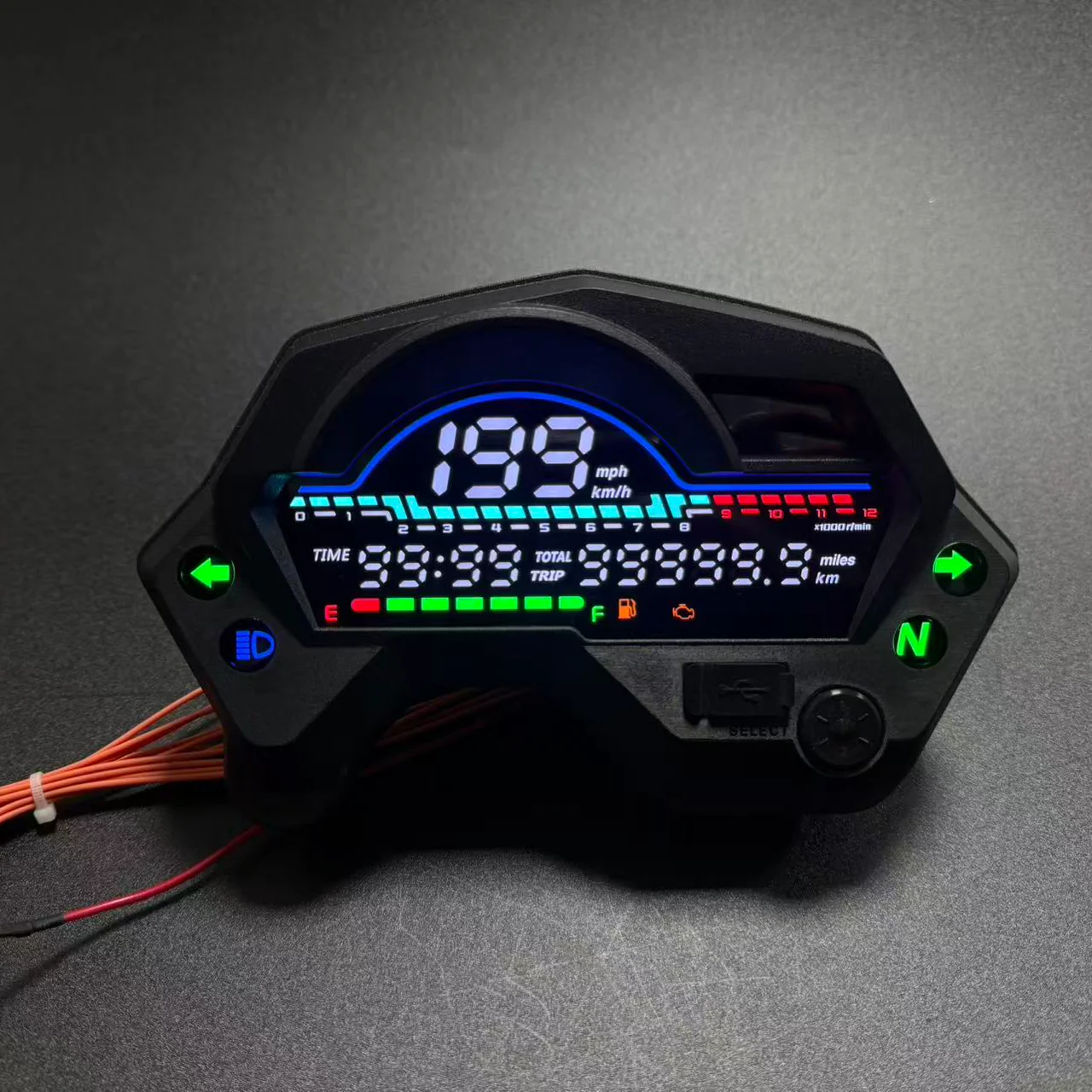 New LED Motorcycle Parts Speedometer Moto Digital Display