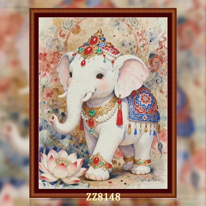 

ZZ8148 Слон 14CT 16CT 18CT Печатный на холсте Вышивка крестиком DIY Набор Рукоделие Вышивка 140 цветов