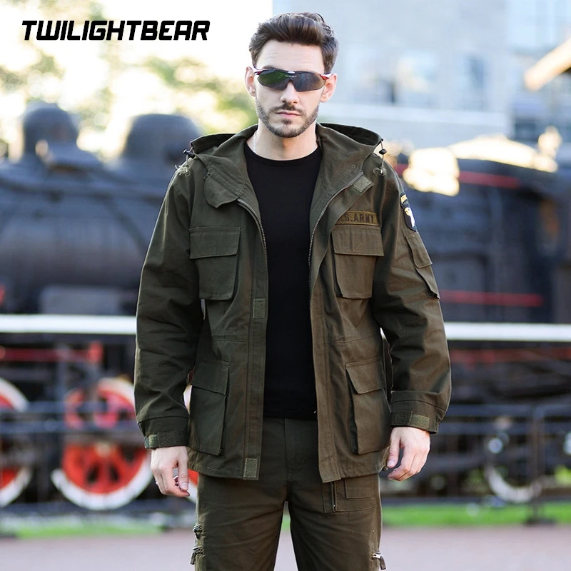 

Classic M65 Tactical Trench Coat Men Windbreaker High Quality Cotton Multi Pocket Casual Jacket Men's Clothing Overcoats AF801