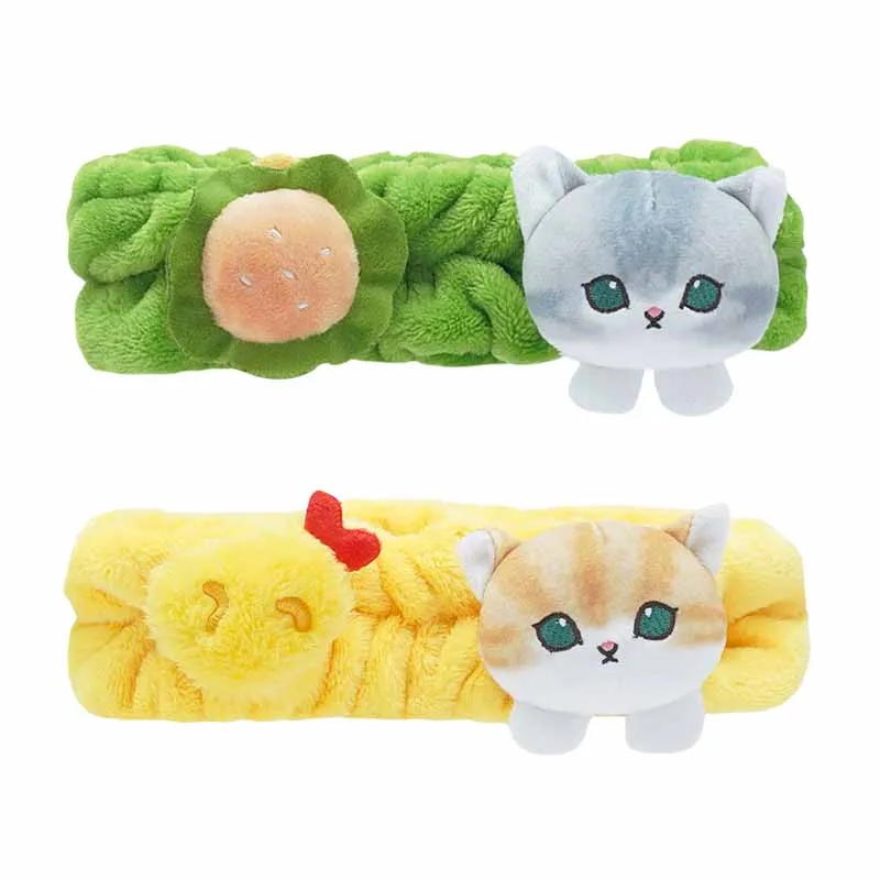 Cartoon Anime Mofusands Plushie Doll Hair Hoop Headband Kawaii Cute Plush Hairband Girl Wash Face Makeup Hair Band Gift