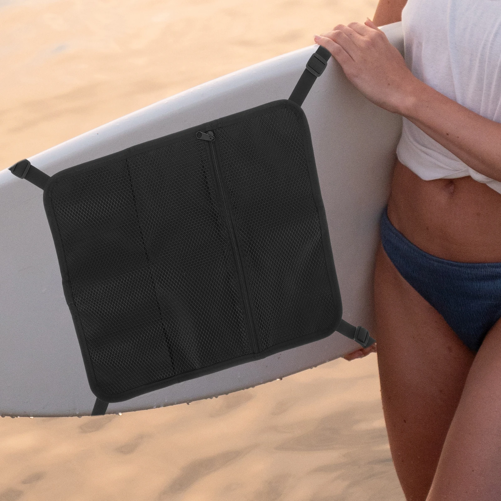 

Paddleboard Deck Bag Storage Mesh Net Buckle Kayak Surfboard Pouch Portable Bag Cloth S Bottle Sunscreen Glasses