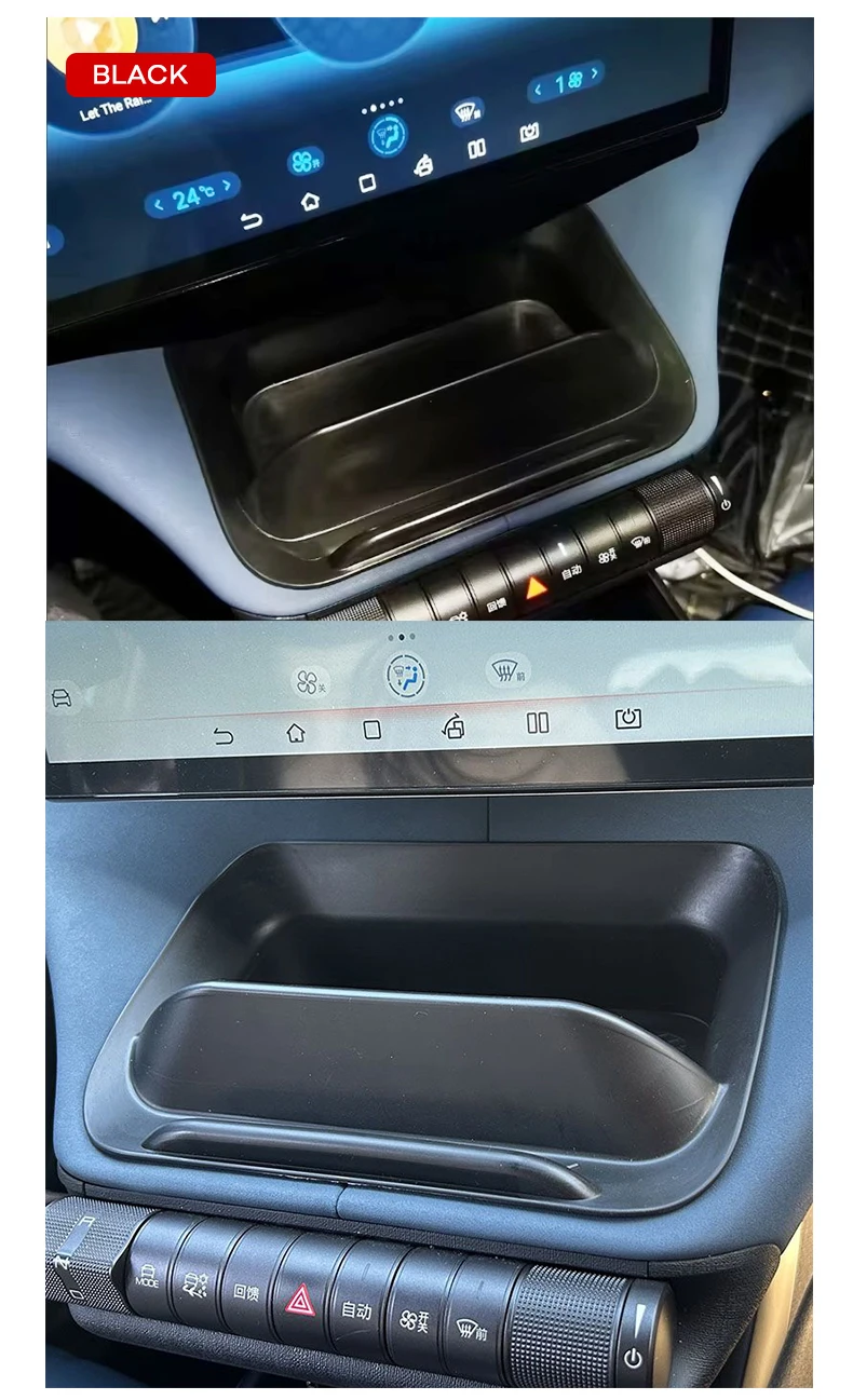 Für BYD Dolphin 2021-2025 Mittelkonsolen-Aufbewahrungsbox unter dem Bildschirm ABS-Organizer-Ablage für Telefon, Sonnenbrille, Geldbörse, Schlüssel, rutschfest – Detail 5
