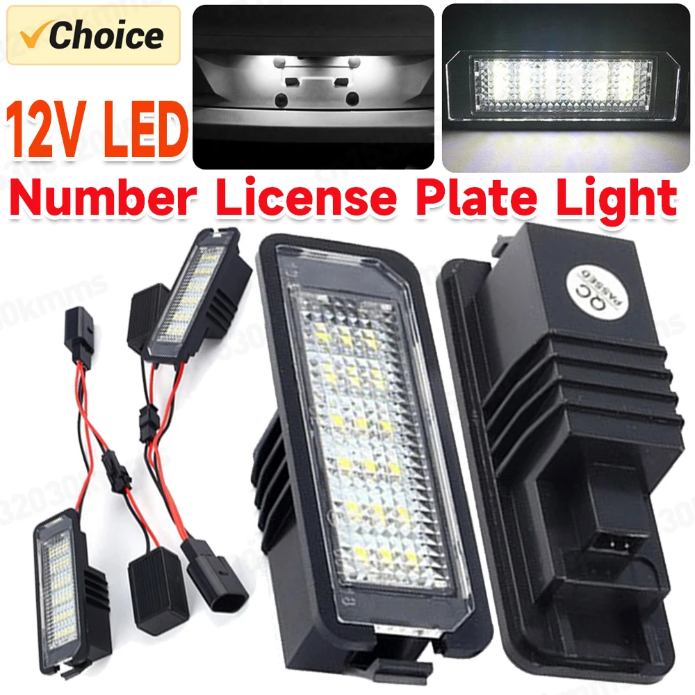 12V Car License Plate Lights LED Lamp Auto Accessories For VW Golf 4 5 6 7 MK4 MK7 Passat CC Scirocco Skoda Seat Leon Ibiza