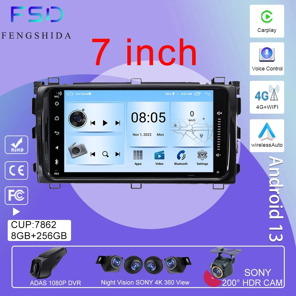 

Android Auto Car Radio For Toyota Auris Hybrid 2013 2014 Multimedia Video Player Carplay Navigation No 2din Tape Recorder DVD