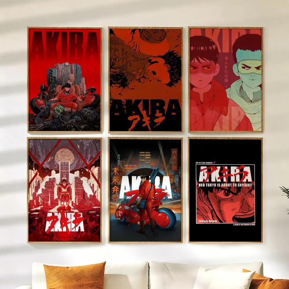 A-Akira Anime Poster Wall Stickers HD Painting Self Adhesive Art Decals for Bedroom Living Room Home Decor