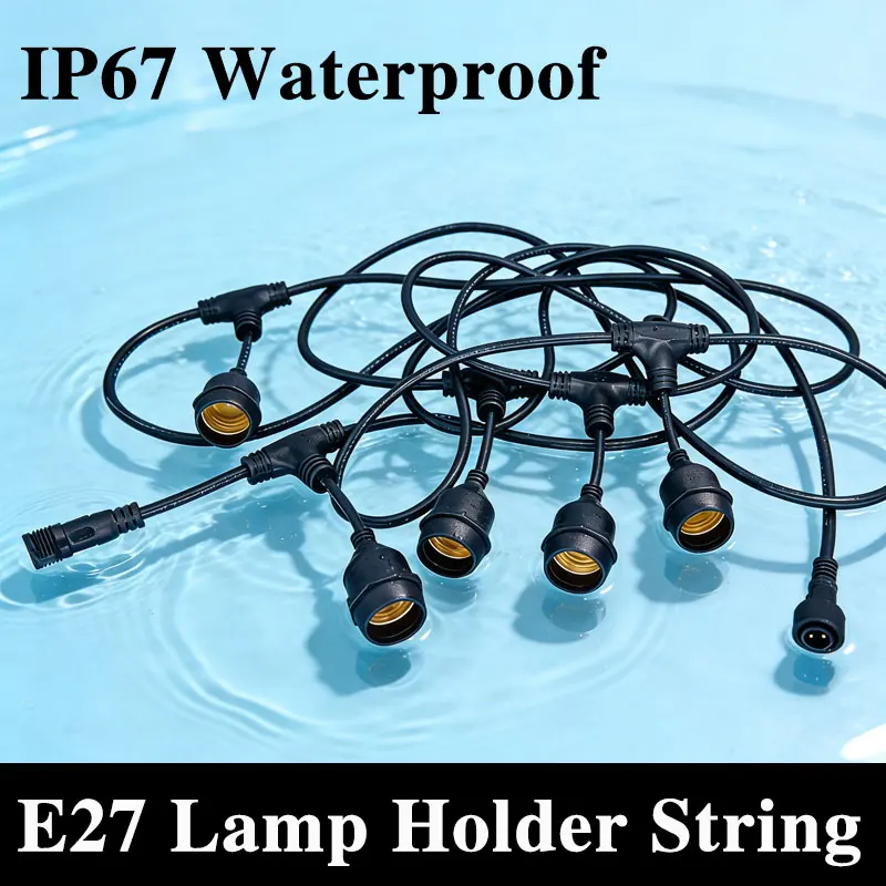 E27 Outdoor Waterproof LED Bulb with Extension Cord Dragon Orchard Plant Home Patio Light Romantic IP65 Screw LED Head Splitter