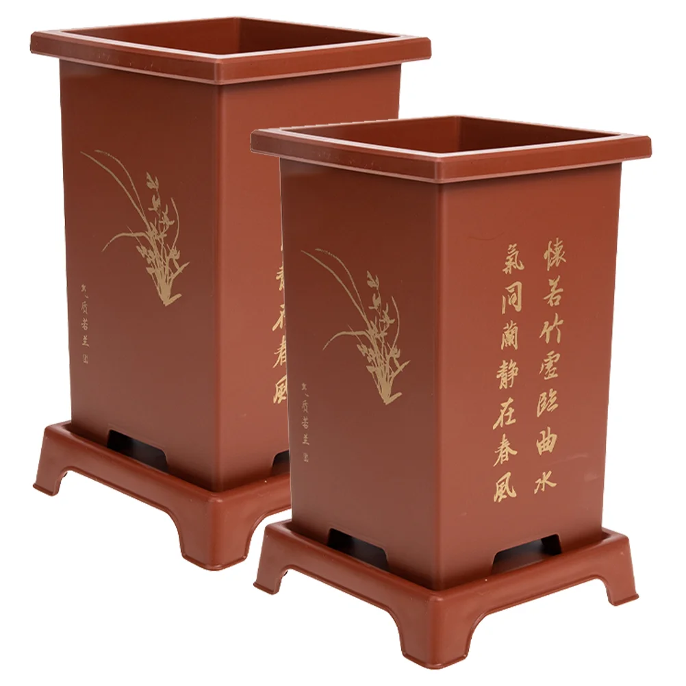 

2 Sets Desktop Indoor Orchid Pot Planter Pots Flower for Plants 2050X1200X1200CM Resin Simple