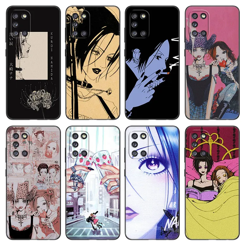 NaNa Osaki Black Silicone Phone Case For Samsung Galaxy A01 A03 Core A04 A10 E A02 A05 A20 A21 A30 A50 S A6 A8 Plus A7 A9 2018