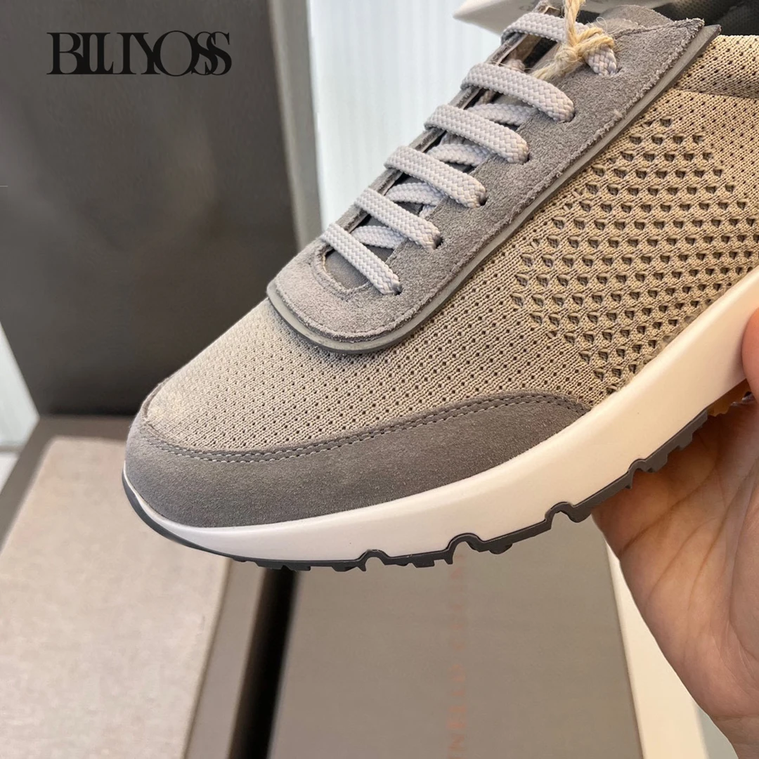 BLLIYOSS Knitted sports shoes 2024 New Inner Exclusive Calf Leather Comfort high Quality Outdoors Men‘s European big size 39-46