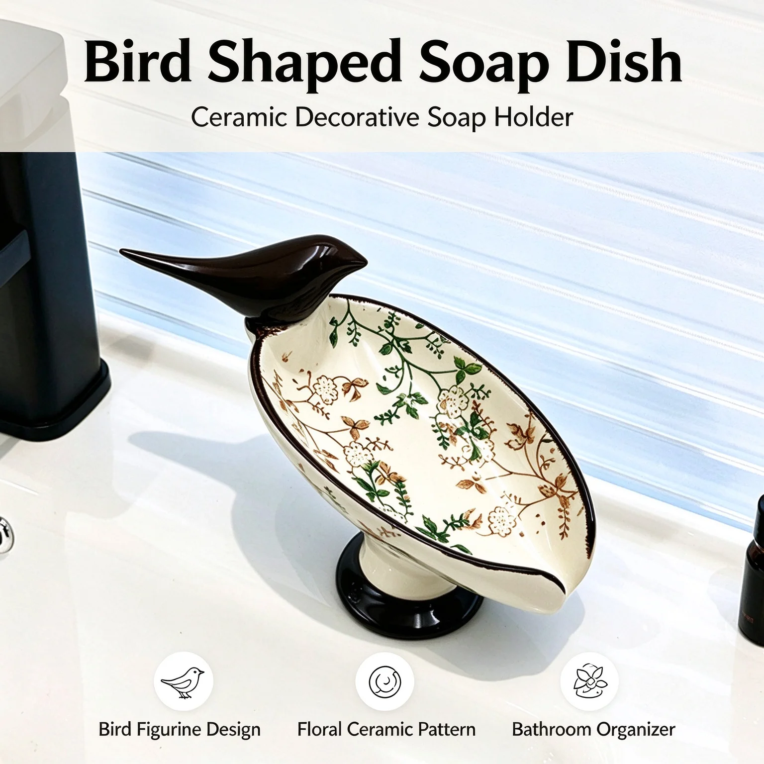 Light Luxury Ancient Style Ceramic Soap Dish High Aesthetic Raised Drainage Soap Holder For Bathroom Countertop Home Decor Gift