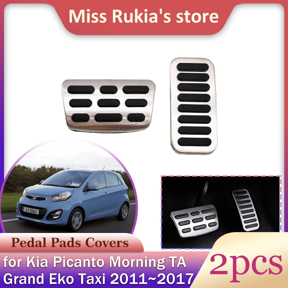 Pedal de freno de Gas para Kia Picanto Morning TA Grand Eko Taxi 2011 ~ 2017, 2012 2013 2014 2015 2016 reposapiés de freno antideslizante, accesorios de cubierta de pedales de pie
