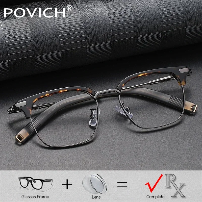 

Square Titanium Bifocal Eyeglasses Men Multifocal Custom Prescription Glasses Optical 1.74 Myopia Progressive Spectacles Retro